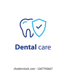 Dental care, prevention check up, hygiene and treatment, stomatology services, vector icon set