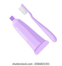 Dental care set icon. Toothpaste tube and toothbrush. Essential items for oral hygiene and fresh breath.