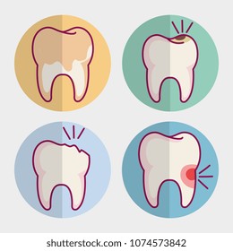 dental care set icons