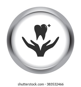 Dental care simple icon  on round background
