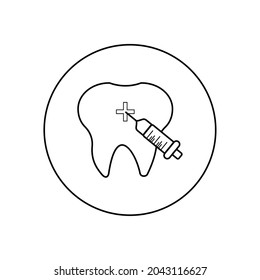 Dental Care. Sleeping Dentistry Vector Icon