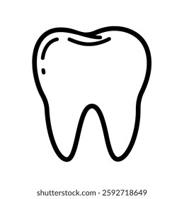 Dental Care Symbol – Simple Tooth Line Drawing for Healthcare, Clinic, and Orthodontic Use