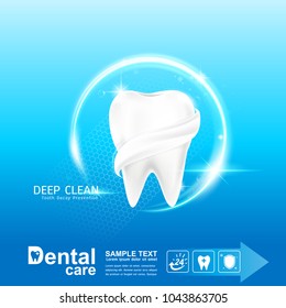 Dental Care and Teeth on Background Vector Concept.