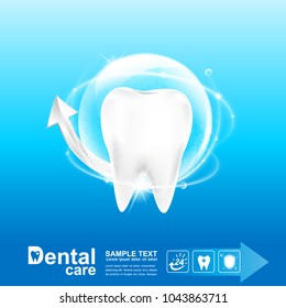 Dental Care and Teeth on Background Vector Concept.