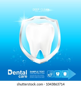 Dental Care and Teeth on Background Vector Concept.