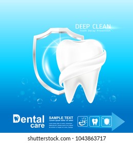 Dental Care and Teeth on Background Vector Concept.