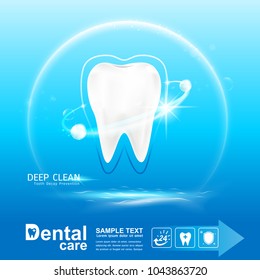 Dental Care and Teeth on Background Vector Concept.