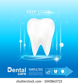 Dental Care and Teeth on Background Vector Concept.