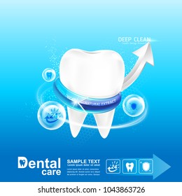 Dental Care and Teeth on Background Vector Concept.