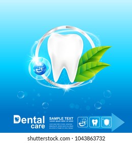 Dental Care and Teeth on Background Vector Concept.