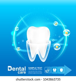 Dental Care and Teeth on Background Vector Concept.