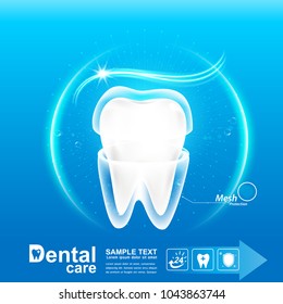 Dental Care and Teeth on Background Vector Concept.