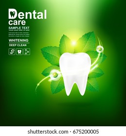 Dental Care and Teeth on Background Vector Concept.