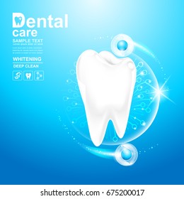 Dental Care and Teeth on Background Vector Concept.