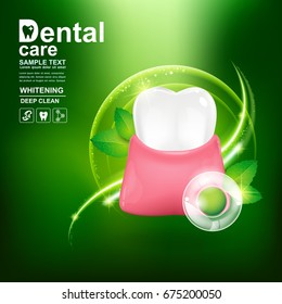 Dental Care and Teeth on Background Vector Concept.