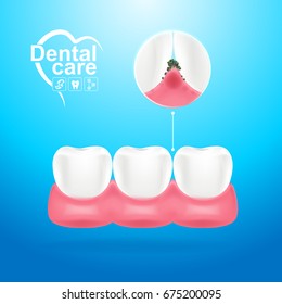 Dental Care and Teeth on Background Vector Concept.