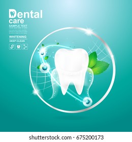 Dental Care and Teeth on Background Vector Concept.