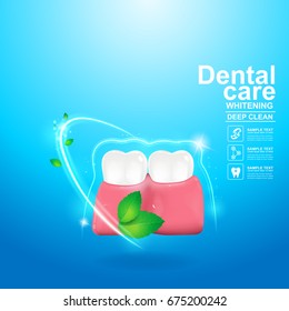 Dental Care and Teeth on Background Vector Concept.