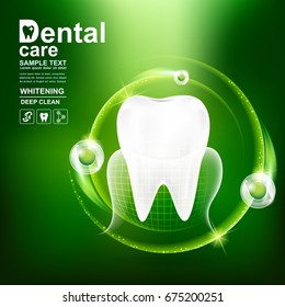 Dental Care and Teeth on Background Vector Concept.