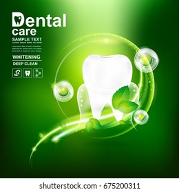 Dental Care and Teeth on Background Vector Concept.