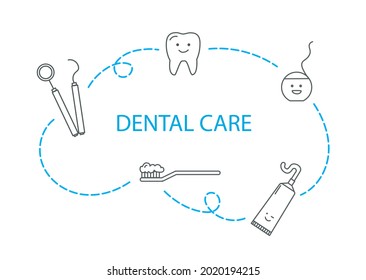 Dental Care Template Icons Denstist Tools Stock Vector (Royalty Free ...