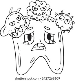Dental Care Tooth Attacked by Cavities Isolated 