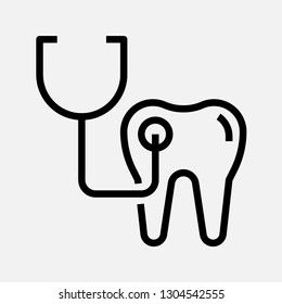 Dental care tooth concept line icon. Simple element illustration. Dental care tooth concept outline symbol design. Can be used for web and mobile UI/UX . Modern vector style