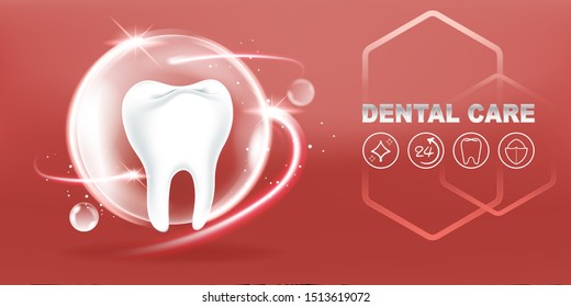 Dental care Tooth icon vector. Concept Protection.