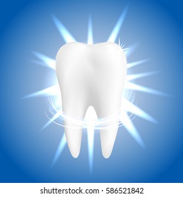 Dental care Tooth Icon vector concept. Whitening of human tooth.Vector illustration