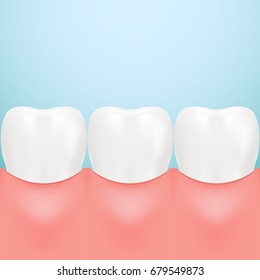 Dental Care Tooth Isolated On A Background. Realistic Vector Illustration. Healthcare stomatology and cleaning professional teeth illustration