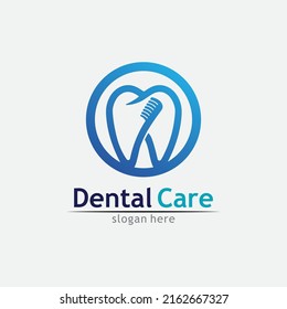 Dental care and tooth  logo Template vector illustration icon design
