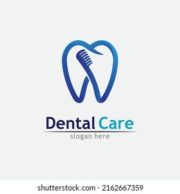 Dental care and tooth  logo Template vector illustration icon design