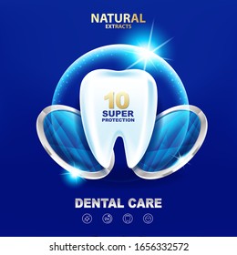 Dental care Tooth Vector Background Concept ToTal Care.