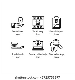Dental care, Tooth x ray, Dental Report, Tooth brash, Dental online help, Tooth checkup, icon