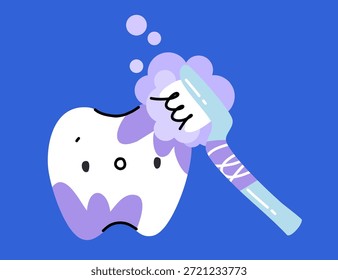 Dental escova escova escovação pasta de dentes espumoso dente surpreendente caráter higiene oral