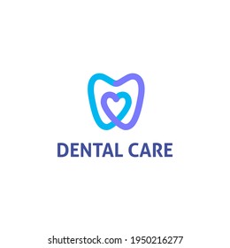 Dental Care Vector Abstract Illustration Logo Icon Design Template Element