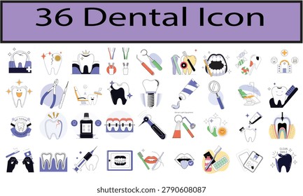 Dental Care Vector Icon Set