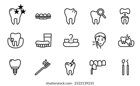 Dental care vector illustration icon set