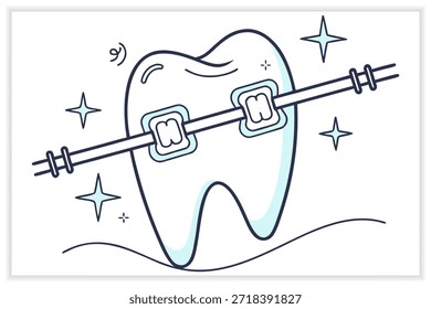 Cuidado dental Conjunto de Ilustración vectorial Odontología, Higiene dental, Salud bucal, Herramientas dentales