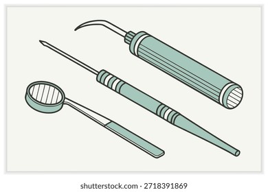 Dental Care Vector Illustration Set Dentistry, Tooth Hygiene, Oral Health, Dental Tools