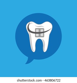 dental care, white teeth icon, vector illustration