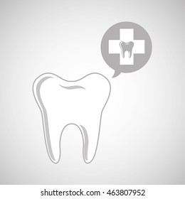 dental care, white teeth icon, vector illustration