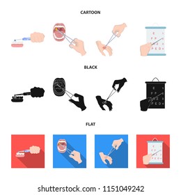Dental care, wound treatment and other web icon in cartoon,black,flat style.oral treatment, eyesight testing icons in set collection.