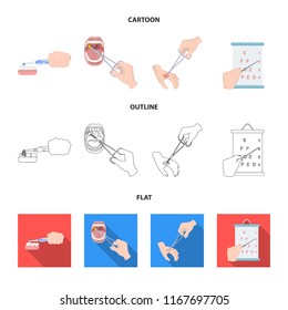 Dental care, wound treatment and other web icon in cartoon,outline,flat style.oral treatment, eyesight testing icons in set collection.