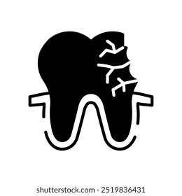 Dental Caries Glyph Icon, Vector illustration