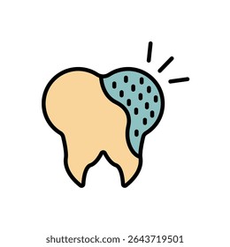 dental caries icon collection .design style with background