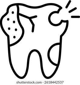 Dental Caries Icon Line Vector Illustration