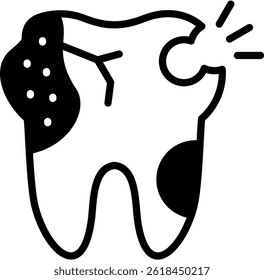 Dental Caries Icon Mixed Vector Illustration