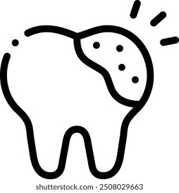 dental caries icon. Thin Linear Style Design Isolated On White Background