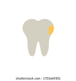 dental caries icon vector illustration flat style design. isolated on white background
